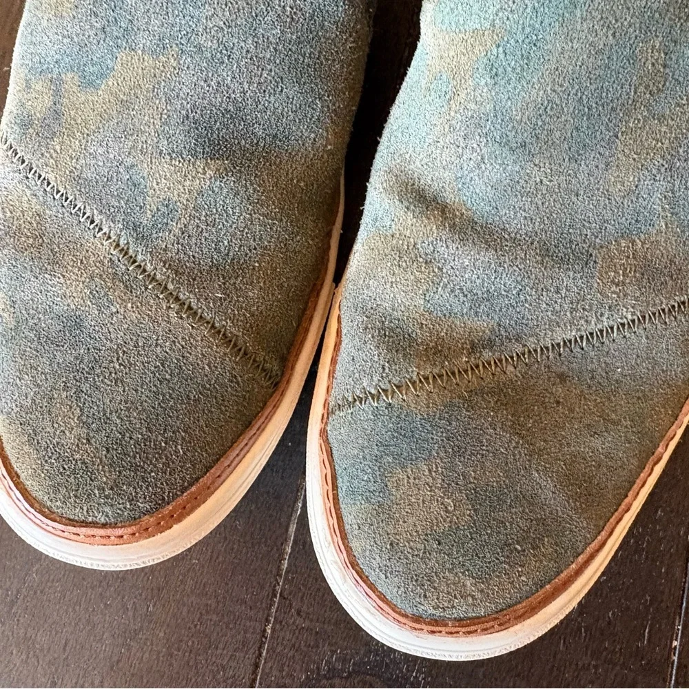 TOMS Womens Paxton Winterized Suede Mid Cut Slip On Sneakers Shoes‎ Green 7.5